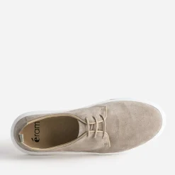 Eram Baskets/Tennis^Derby confort taupe en cuir velours BEIGE