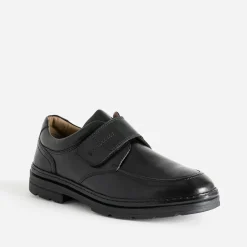 FRANCE ARNO Chaussures De Ville^Derby en cuir à scratchs NOIR