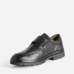 FRANCE ARNO Chaussures De Ville^Derby en cuir à scratchs NOIR