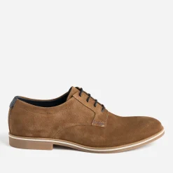 Eram Chaussures De Ville^Derby marron clair éco-conçu en cuir velours COGNAC