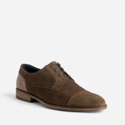 Eram Chaussures De Ville^Derby cuir velours éco-conçu MARRON