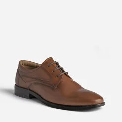 Eram Chaussures De Ville^Derby marron en cuir COGNAC