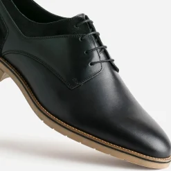 Eram Chaussures De Ville^Derby cuir détails cuir velours NOIR