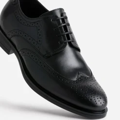 Eram Chaussures De Ville^Derby en cuir à bout fleuri NOIR