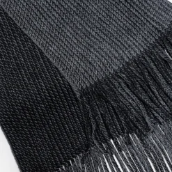 Eram Echarpes & Foulards|Accessoires^Echarpe homme grise et noire tricot à franges GRIS FONCE