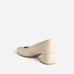 Eram Escarpins^Escarpin beige clair en cuir ECRU