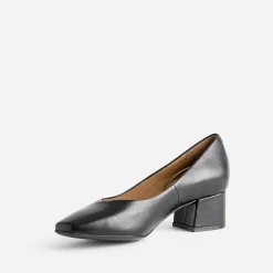 Caprice Escarpins^Escarpin en cuir à talon NOIR