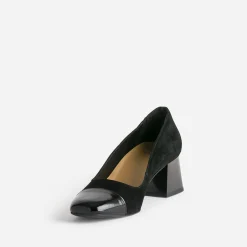 Eram Escarpins^Escarpin cuir velours bout verni NOIR