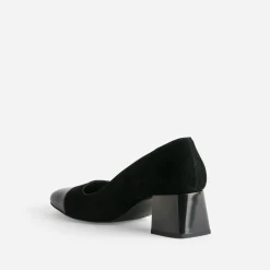 Eram Escarpins^Escarpin cuir velours bout verni NOIR