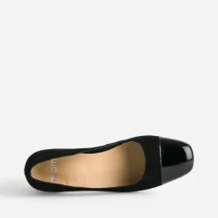 Eram Escarpins^Escarpin cuir velours bout verni NOIR