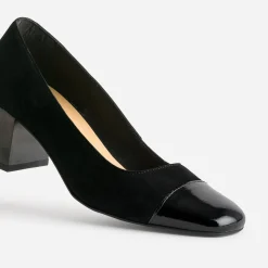 Eram Escarpins^Escarpin cuir velours bout verni NOIR