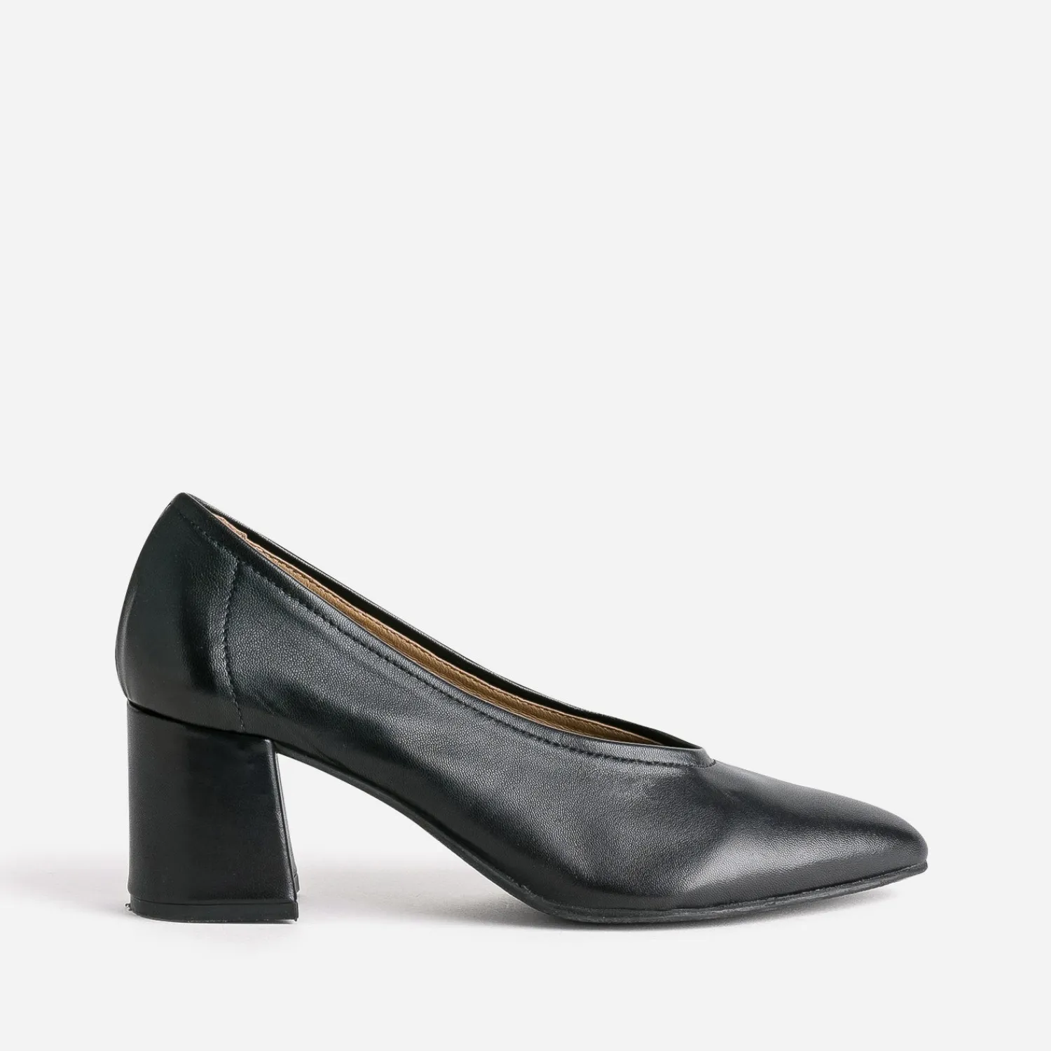 Eram Escarpins^Escarpin en cuir à décolleté couvrant NOIR