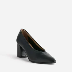 Eram Escarpins^Escarpin en cuir à décolleté couvrant NOIR