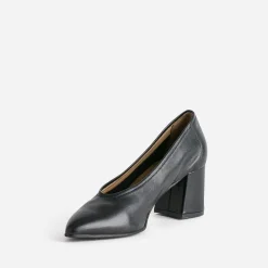 Eram Escarpins^Escarpin en cuir à décolleté couvrant NOIR