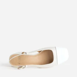 Eram Escarpins^Escarpin slingback écru et blanc verni BEIGE