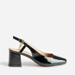 Eram Escarpins^Escarpin slingback verni à bouts rapportés NOIR