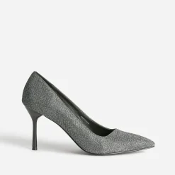 Texto Escarpins^Escarpin gris pailleté avec découpe biais ARGENT