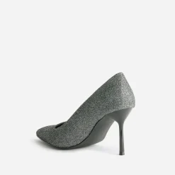 Texto Escarpins^Escarpin gris pailleté avec découpe biais ARGENT