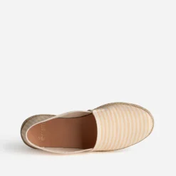 Eram Espadrilles^Espadrille beige toile rayée JAUNE