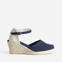 Eram Espadrilles|Sandales^Espadrille compensée marine en toile BLEU