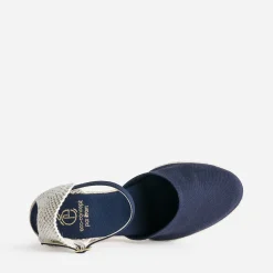 Eram Espadrilles|Sandales^Espadrille compensée marine en toile BLEU