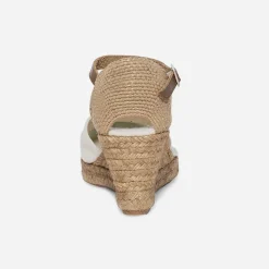 Eram Sandales^Espadrille compensée écrue BLANC