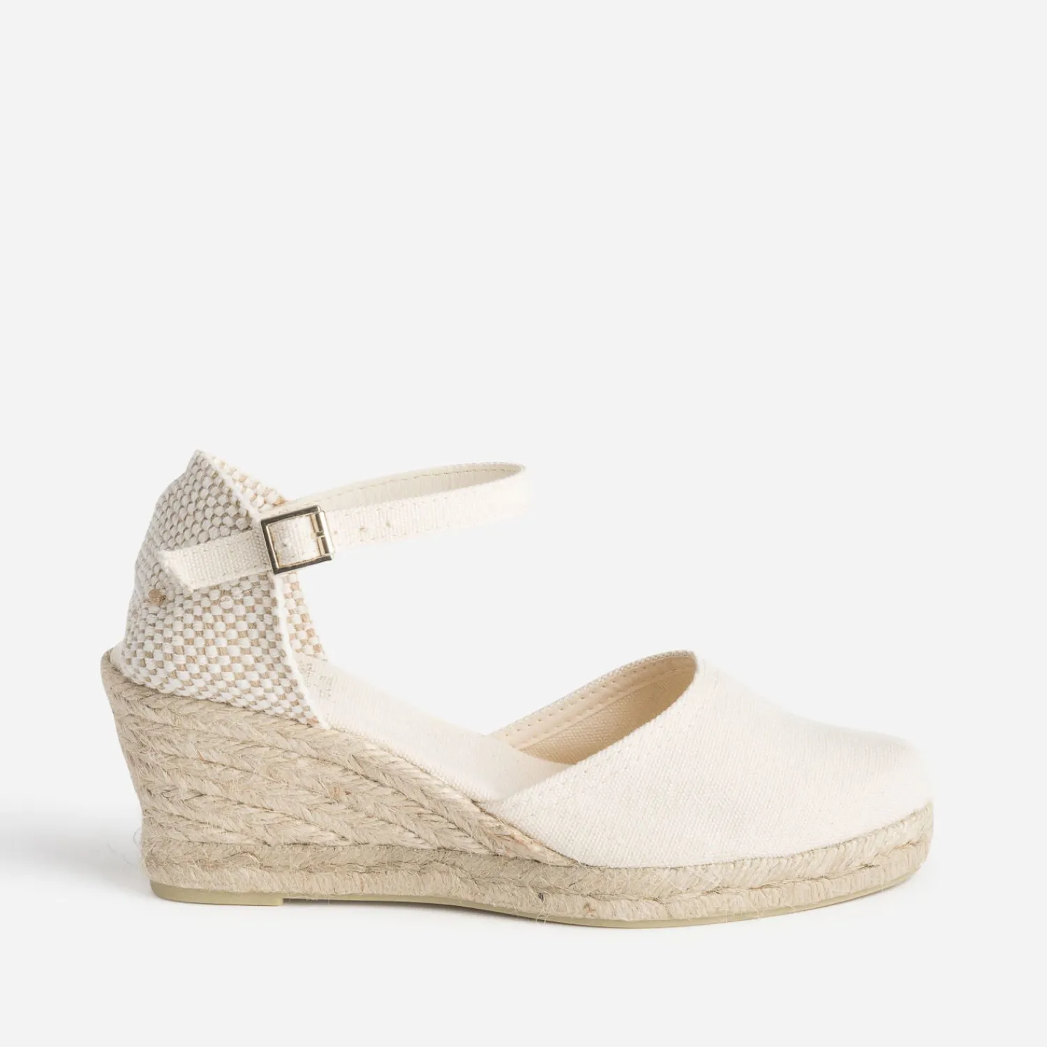Eram Espadrilles|Sandales^Espadrille compensée écrue éco-conçue en toile ECRU