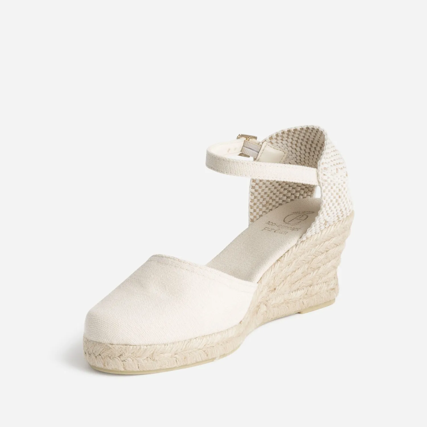 Eram Espadrilles|Sandales^Espadrille compensée écrue éco-conçue en toile ECRU