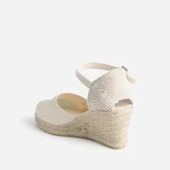 Eram Espadrilles|Sandales^Espadrille compensée écrue éco-conçue en toile ECRU