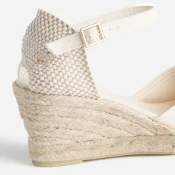 Eram Espadrilles|Sandales^Espadrille compensée écrue éco-conçue en toile ECRU