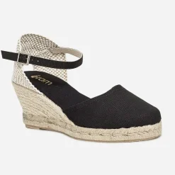 Eram Espadrilles|Sandales^Espadrille compensée en toile NOIR