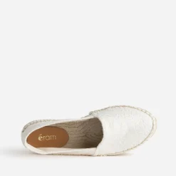 Eram Espadrilles^Espadrille écrue toile damassée BLANC