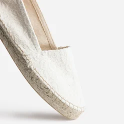 Eram Espadrilles^Espadrille écrue toile damassée BLANC