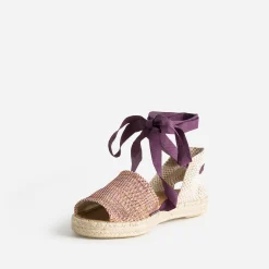 Eram Espadrilles^Espadrille , corail, blanc en textile VIOLET