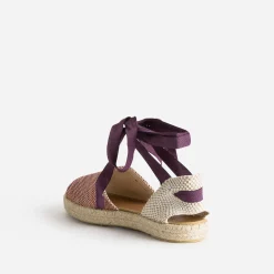 Eram Espadrilles^Espadrille , corail, blanc en textile VIOLET
