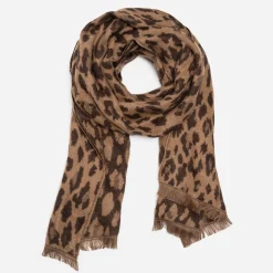 Eram Echarpes & Foulards^Etole beige jacquard motif léopard TAUPE