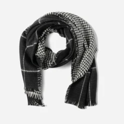 Texto Echarpes & Foulards^Etole e et blanche à carreaux NOIR