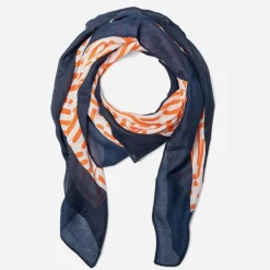 Tbs Echarpes & Foulards^Foulard carré blanc à motif graphique rouge et bordure marine MULTICOLORE