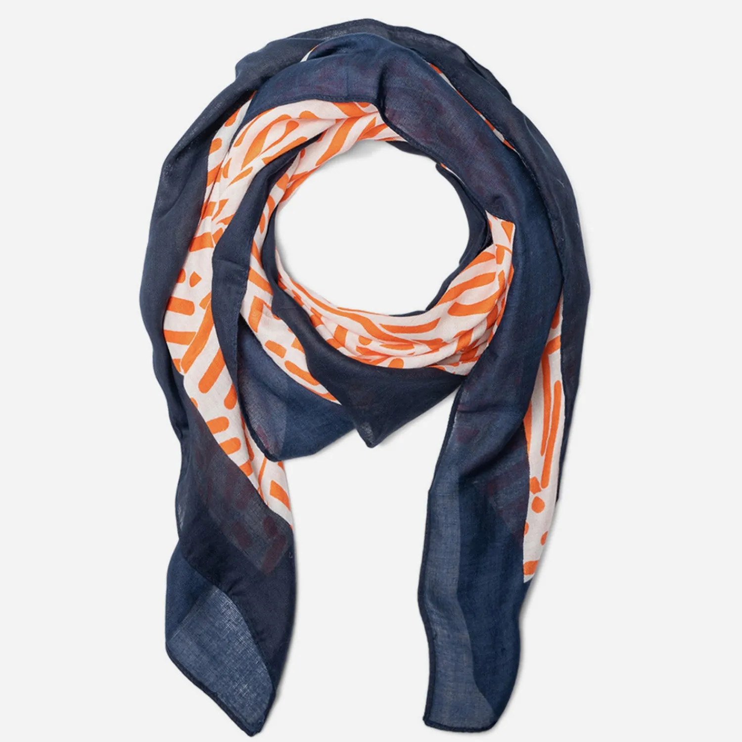 Tbs Echarpes & Foulards^Foulard carré blanc à motif graphique rouge et bordure marine MULTICOLORE