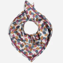 Eram Echarpes & Foulards^Foulard écru imprimé feuilles MARINE