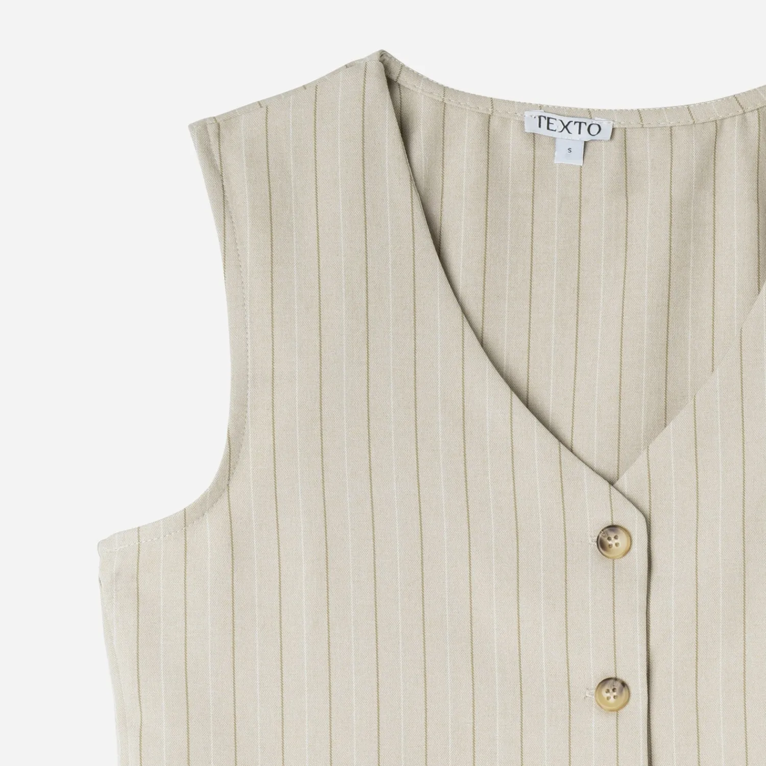 Texto T-Shirts^Gilet de costume rayures tennis BEIGE
