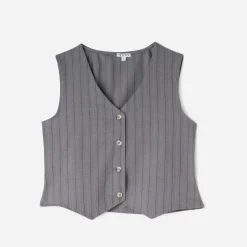 Texto T-Shirts^Gilet de costume rayures tennis GRIS