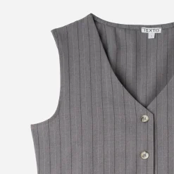Texto T-Shirts^Gilet de costume rayures tennis GRIS