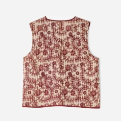 Texto Vestes & Gilets^Gilet réversible rouge motif fleurs indiennes BEIGE