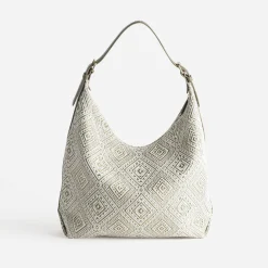 Eram Sacs Cabas^Grand sac brodé KAKI