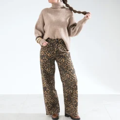 Texto Pantalons & Jeans^Jean à imprimé léopard MARRON