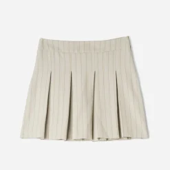 Texto Jupes^Jupe de tailleur rayures tennis BEIGE