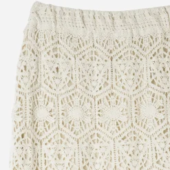 Texto Jupes^Jupe longue écrue dentelle façon crochet ECRU