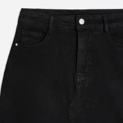 Texto Jupes^Jupe longue en jean NOIR