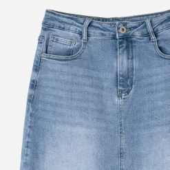 Texto Jupes^Jupe longue en jean BLEU